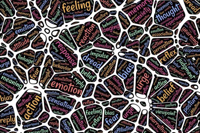 Grafik von Gefühlen durch Synapsen verbunden